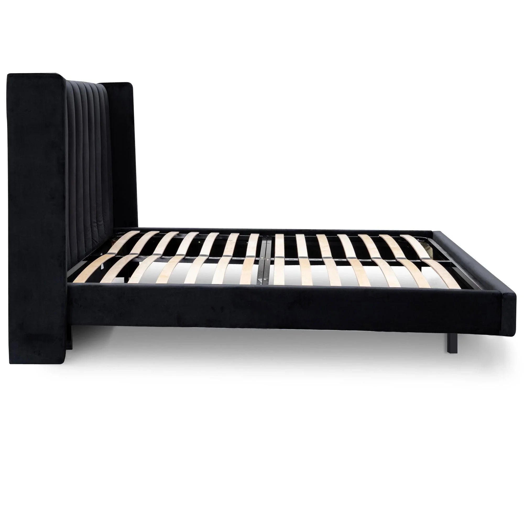 CBD8100-MI King Bed Frame - Black Velvet - Furniture Castle