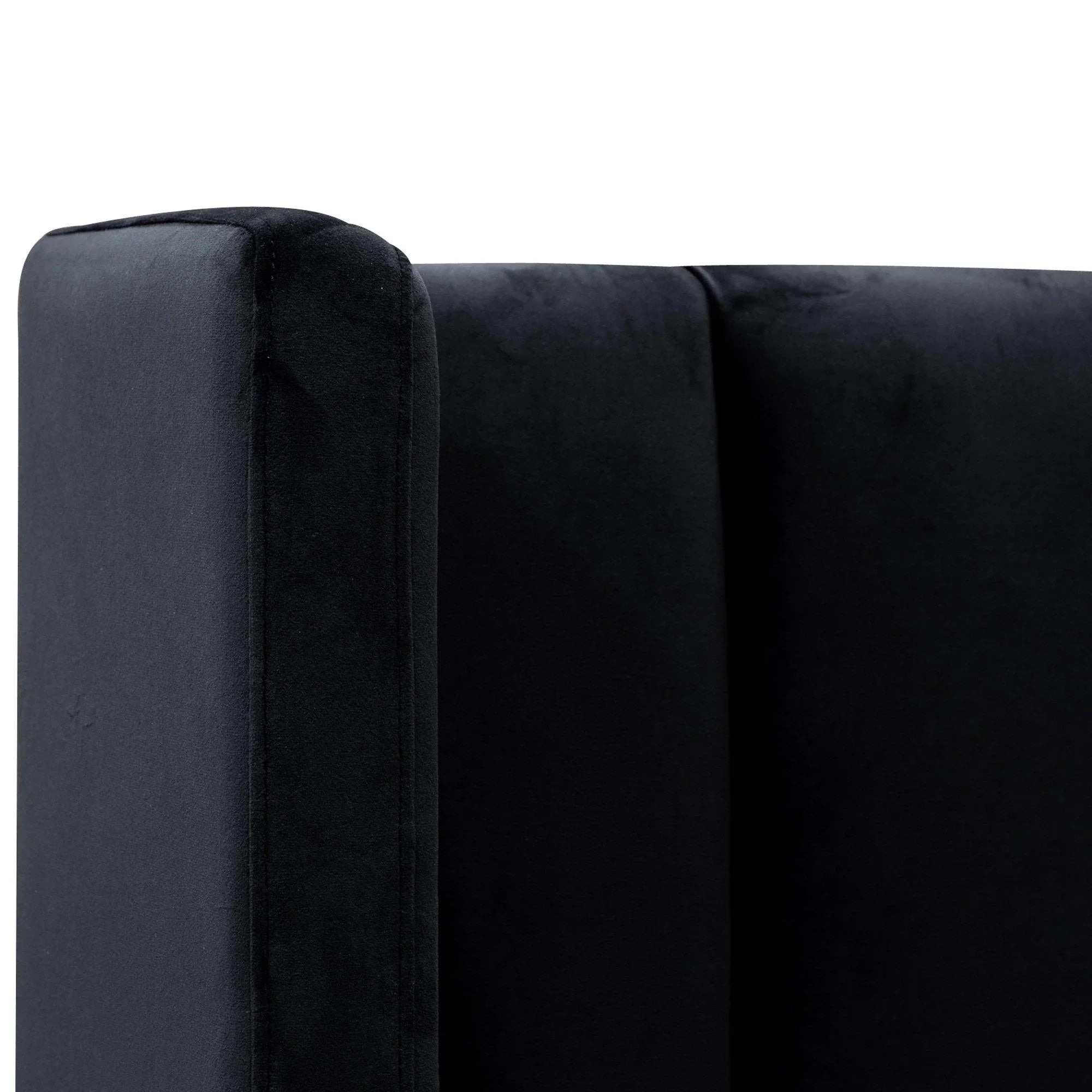 CBD8100-MI King Bed Frame - Black Velvet - Furniture Castle