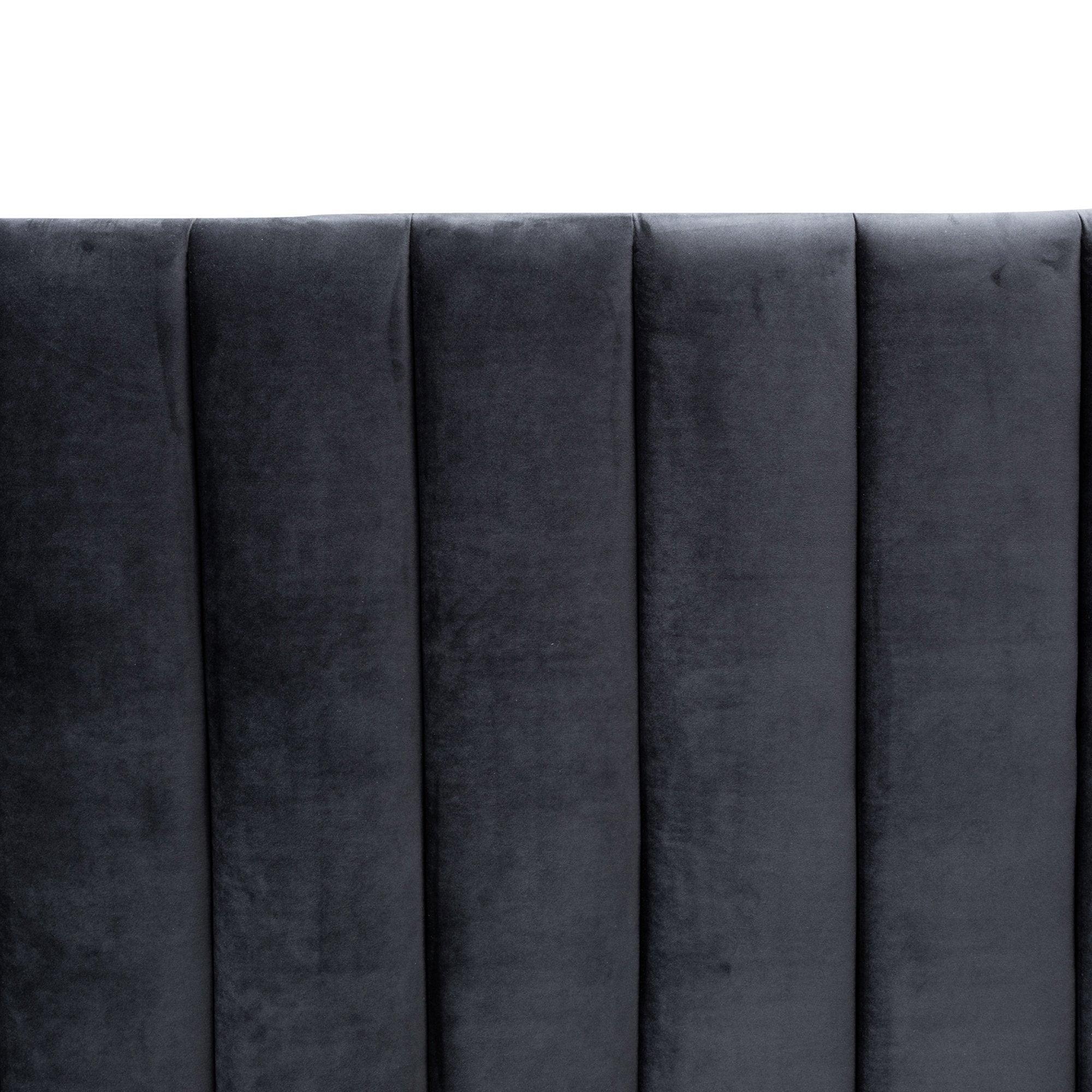 CBD8100-MI King Bed Frame - Black Velvet - Furniture Castle