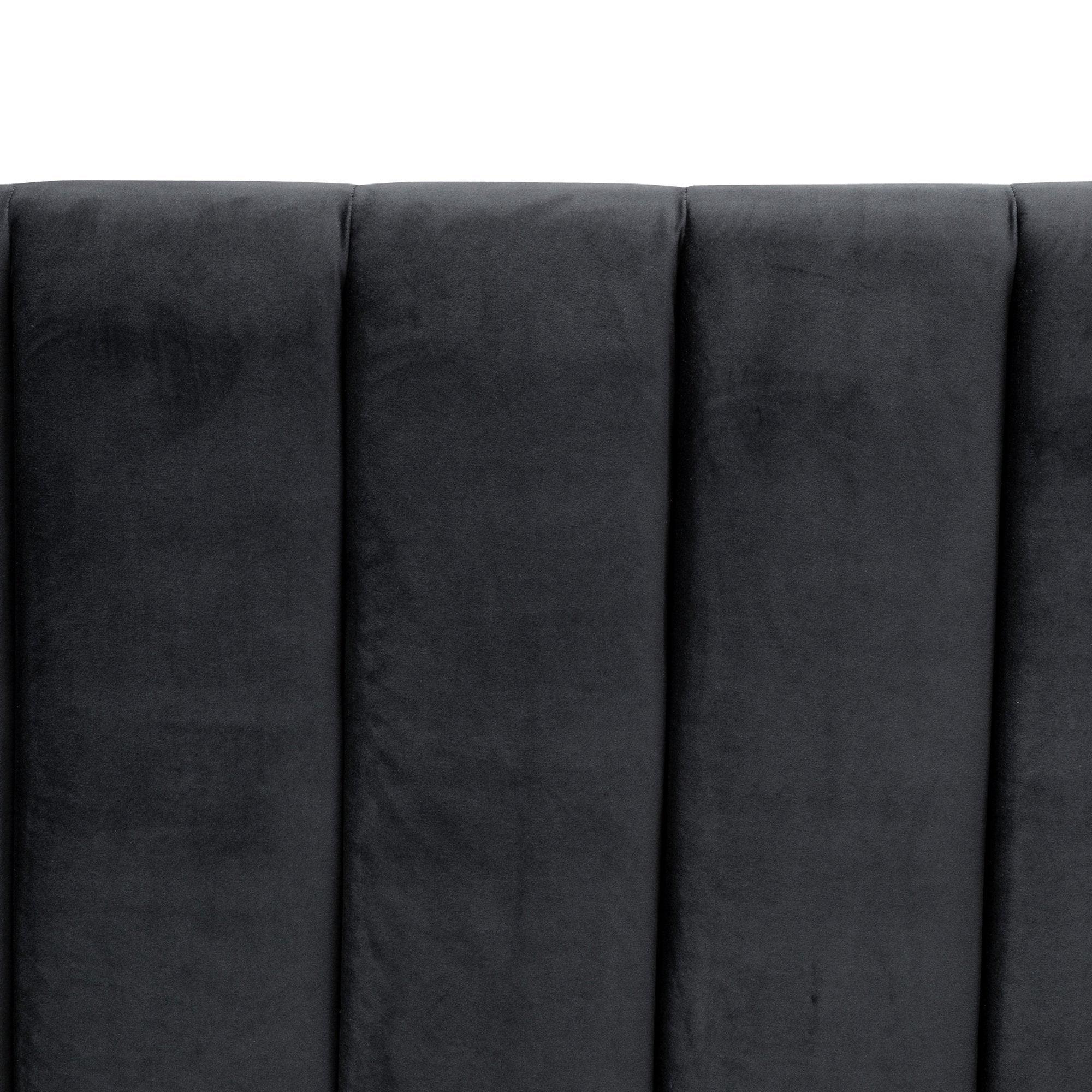 CBD8103-MI Queen Bed Frame - Black Velvet - Furniture Castle