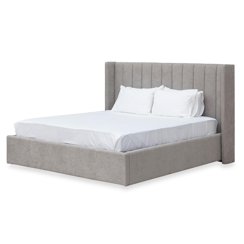 CBD8108-MI Wide Base Queen Sized Bed Frame - Oyster Beige - Furniture Castle