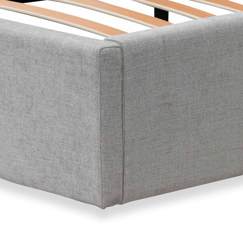 CBD8108-MI Wide Base Queen Sized Bed Frame - Oyster Beige - Furniture Castle