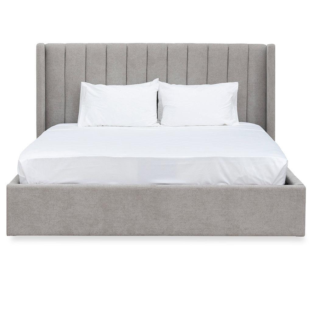 CBD8108-MI Wide Base Queen Sized Bed Frame - Oyster Beige - Furniture Castle