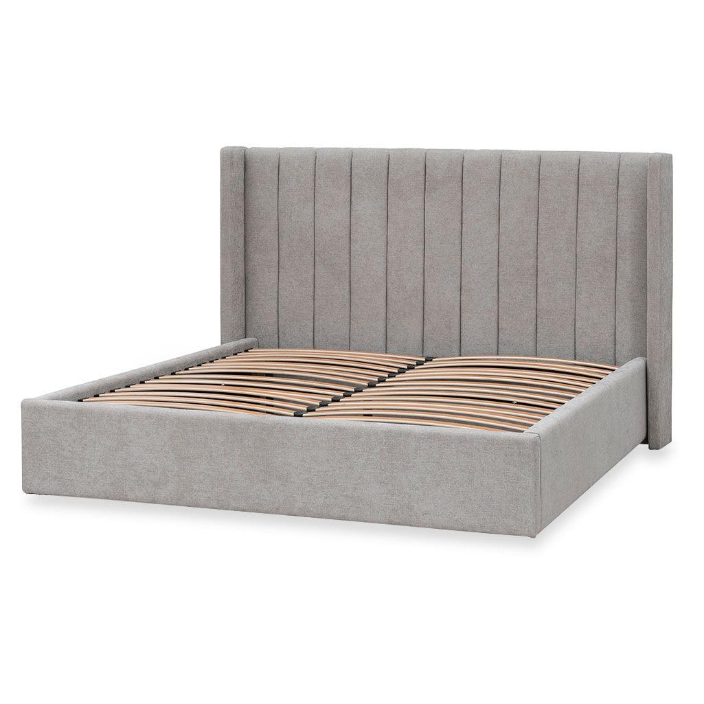 CBD8108-MI Wide Base Queen Sized Bed Frame - Oyster Beige - Furniture Castle