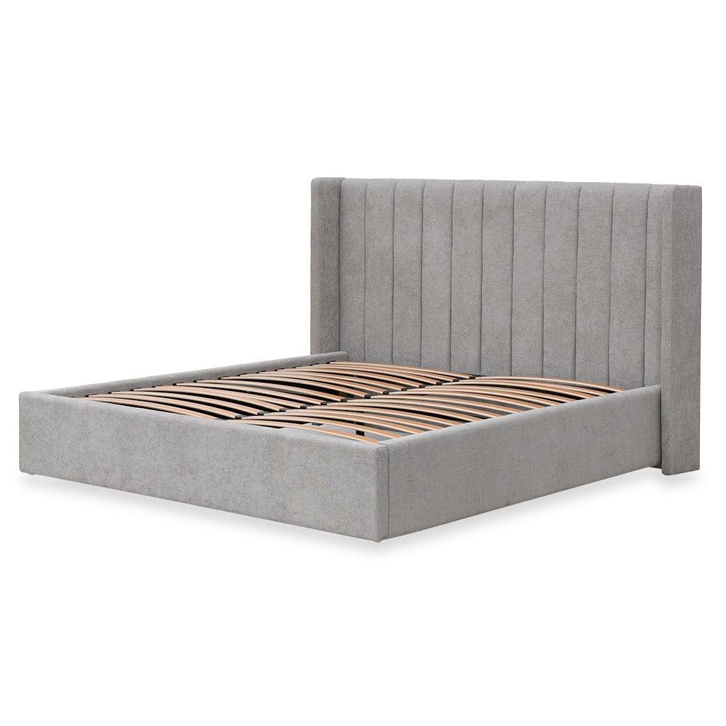 CBD8108-MI Wide Base Queen Sized Bed Frame - Oyster Beige - Furniture Castle