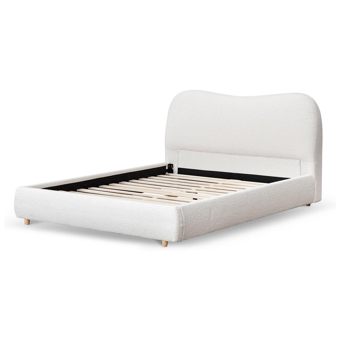 CBD8147-YO Queen Bed Frame - Cream White Boucle - Furniture Castle