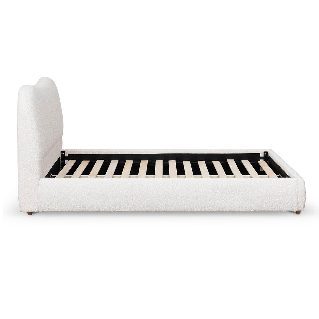 CBD8147-YO Queen Bed Frame - Cream White Boucle - Furniture Castle