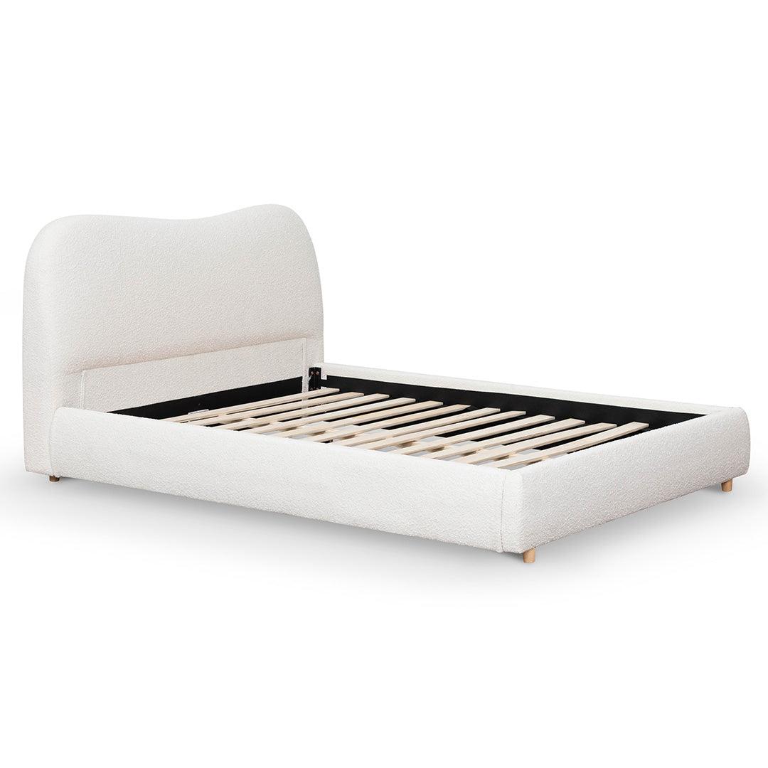 CBD8147-YO Queen Bed Frame - Cream White Boucle - Furniture Castle