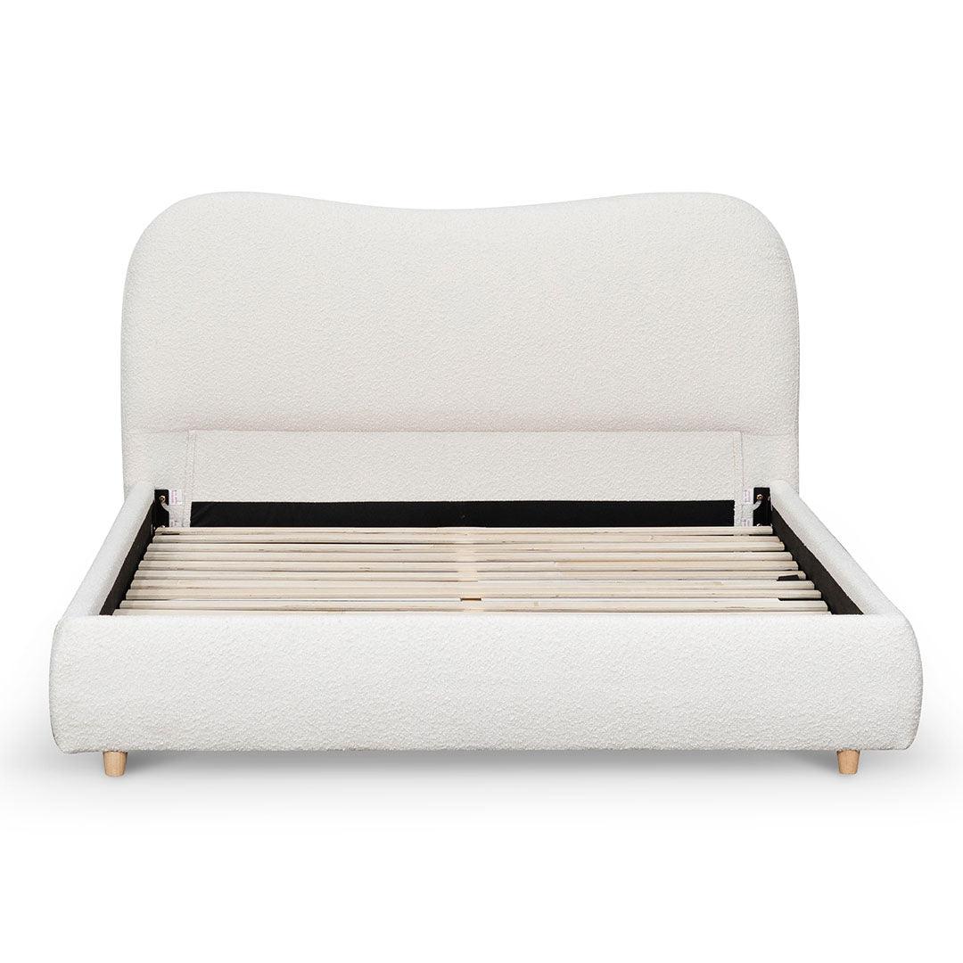 CBD8147-YO Queen Bed Frame - Cream White Boucle - Furniture Castle