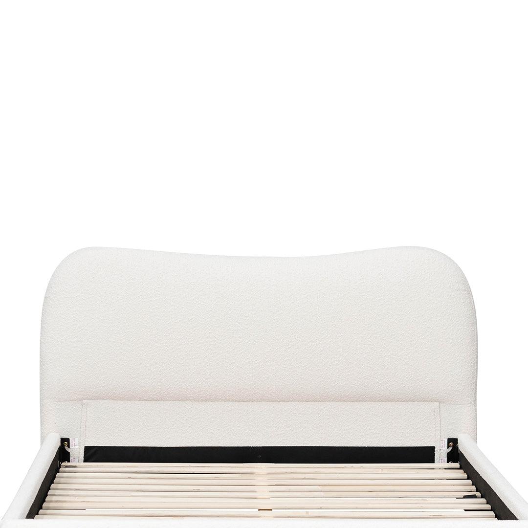 CBD8147-YO Queen Bed Frame - Cream White Boucle - Furniture Castle