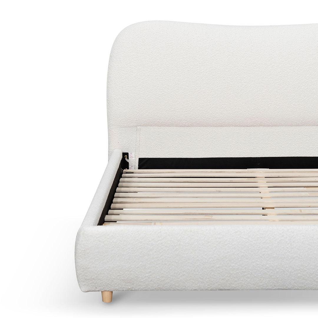 CBD8147-YO Queen Bed Frame - Cream White Boucle - Furniture Castle