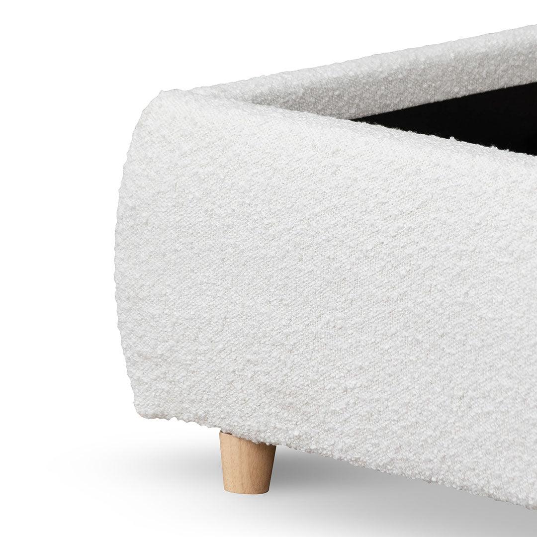 CBD8147-YO Queen Bed Frame - Cream White Boucle - Furniture Castle