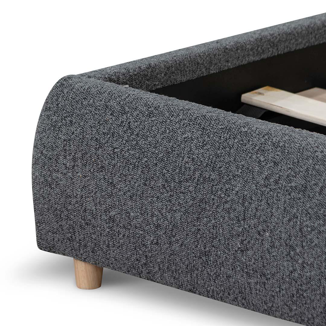 CBD8148-YO Queen Bed Frame - Charcoal Boucle - Furniture Castle