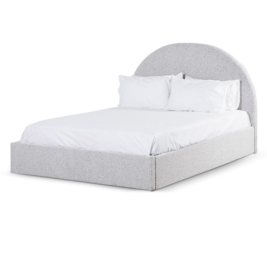 CBD8184-YO King Sized Bed Frame - Pepper Boucle with Storage - Furniture Castle
