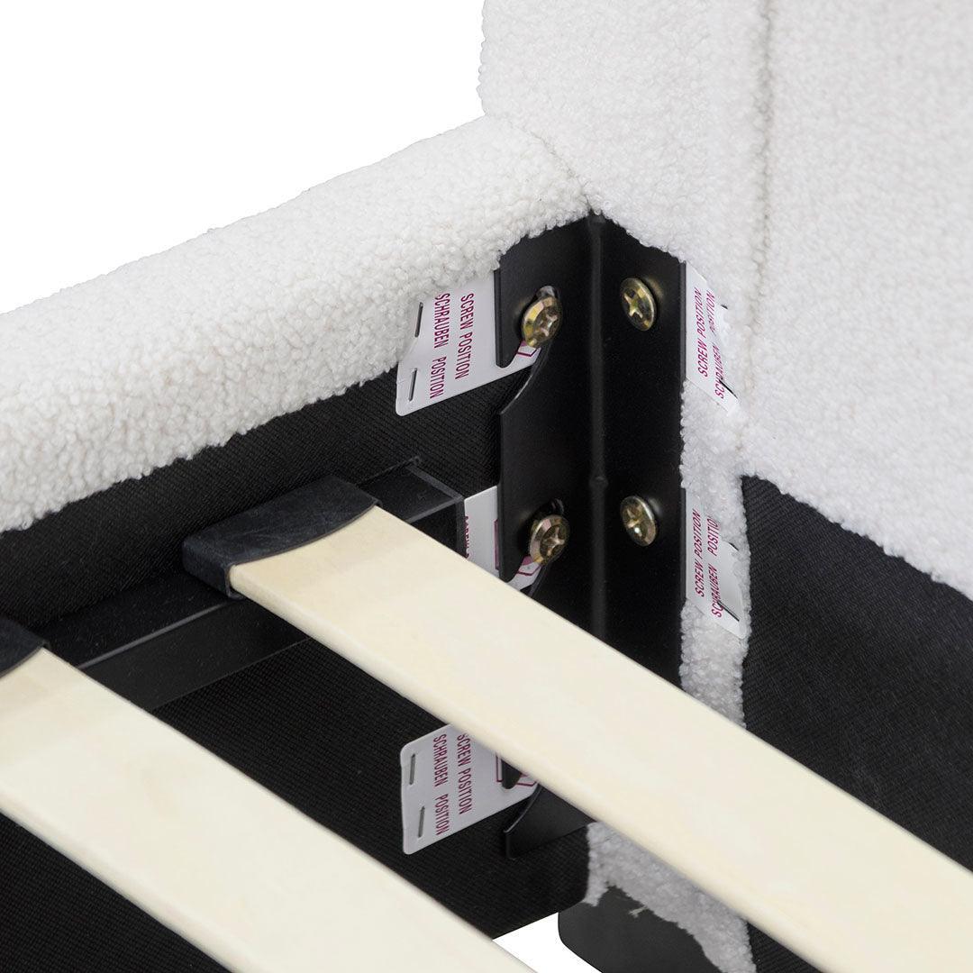 CBD8185-YO Single Bed Frame - Beige White Fleece - Furniture Castle