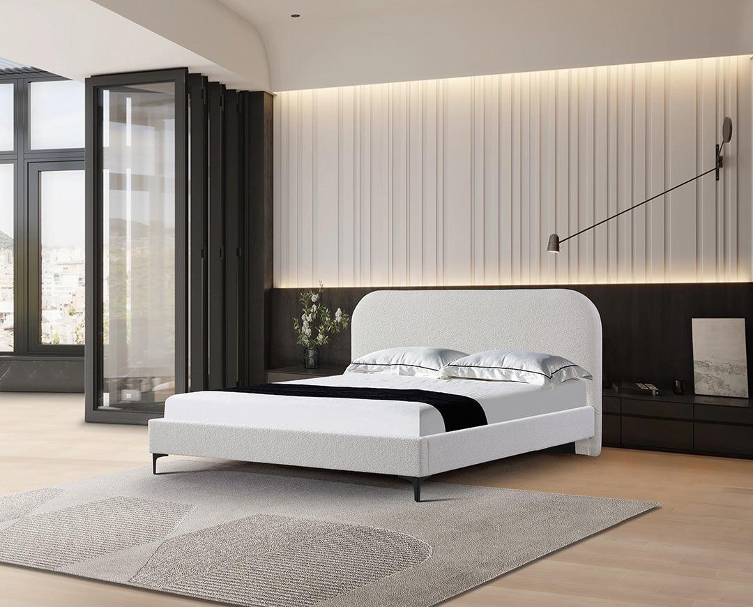 CBD8186-YO Queen Bed Frame - Cream White - Furniture Castle