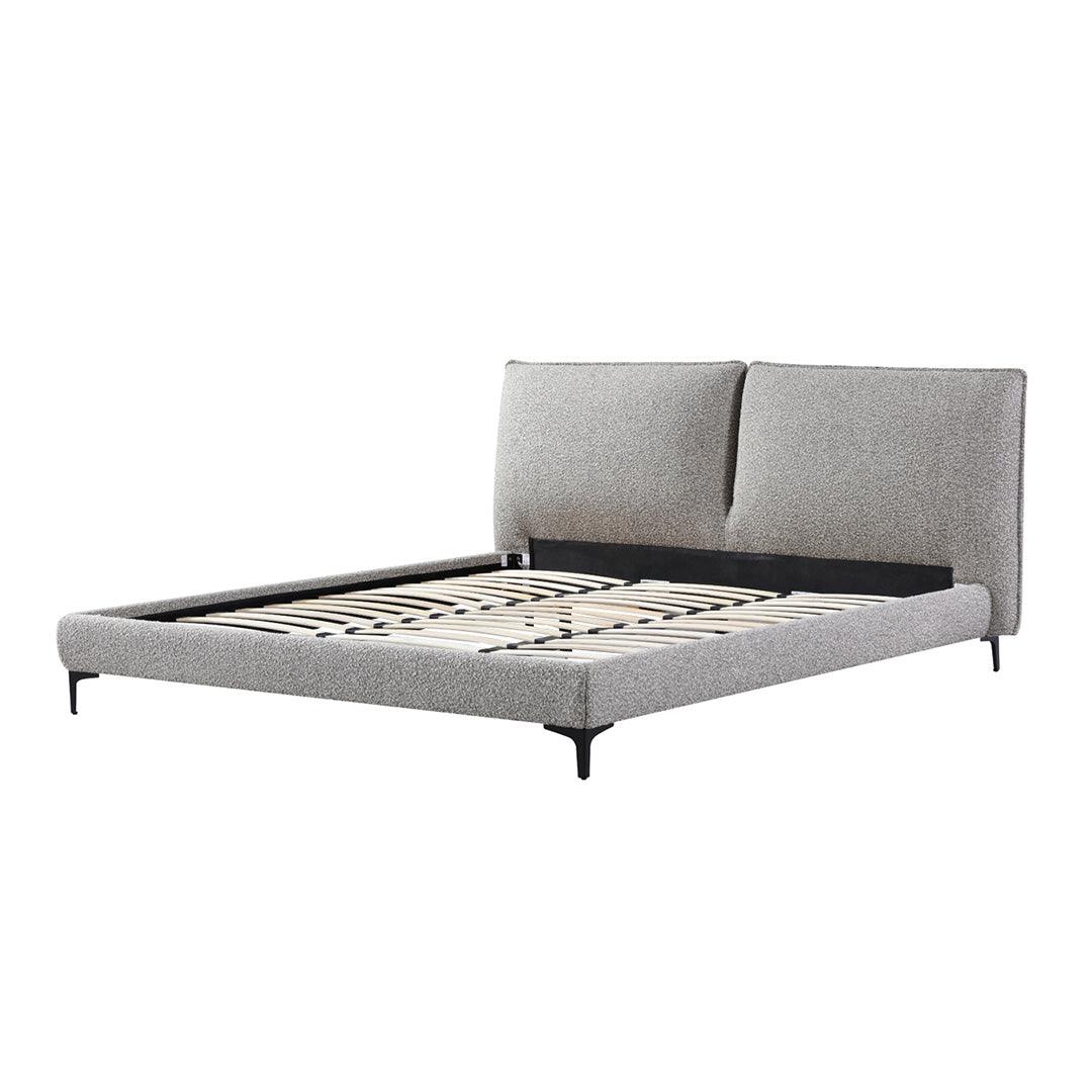 CBD8365-YO Fabric Queen Bed Frame - Olive Brown Boucle - Furniture Castle