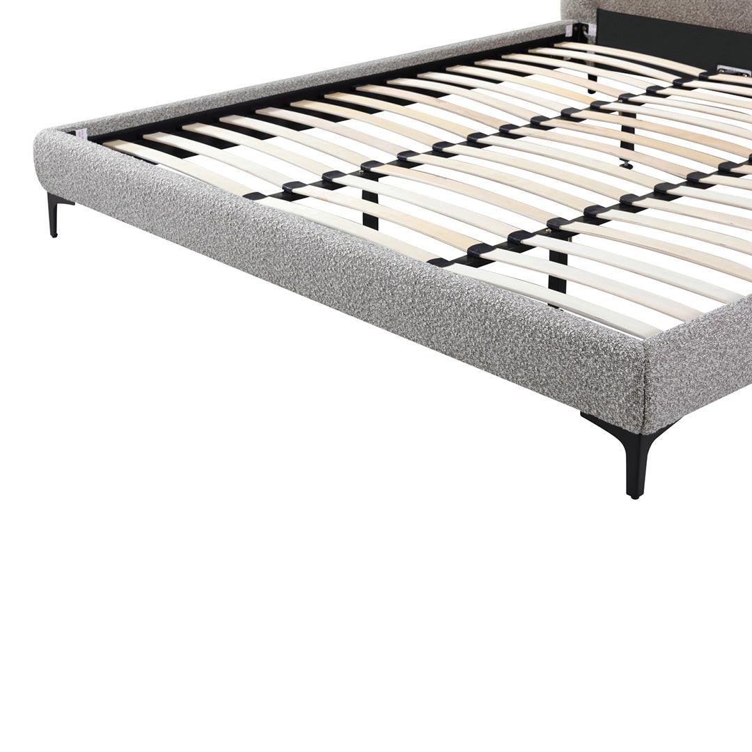 CBD8393-YO Fabric King Bed Frame - Olive Brown Boucle - Furniture Castle