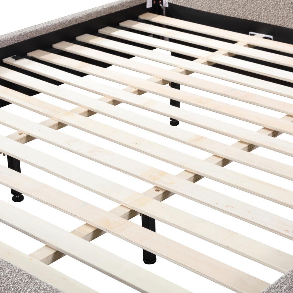 CBD8396-YO King Bed Frame - Olive Brown Boucle - Furniture Castle