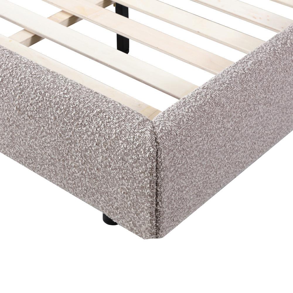 CBD8396-YO King Bed Frame - Olive Brown Boucle - Furniture Castle