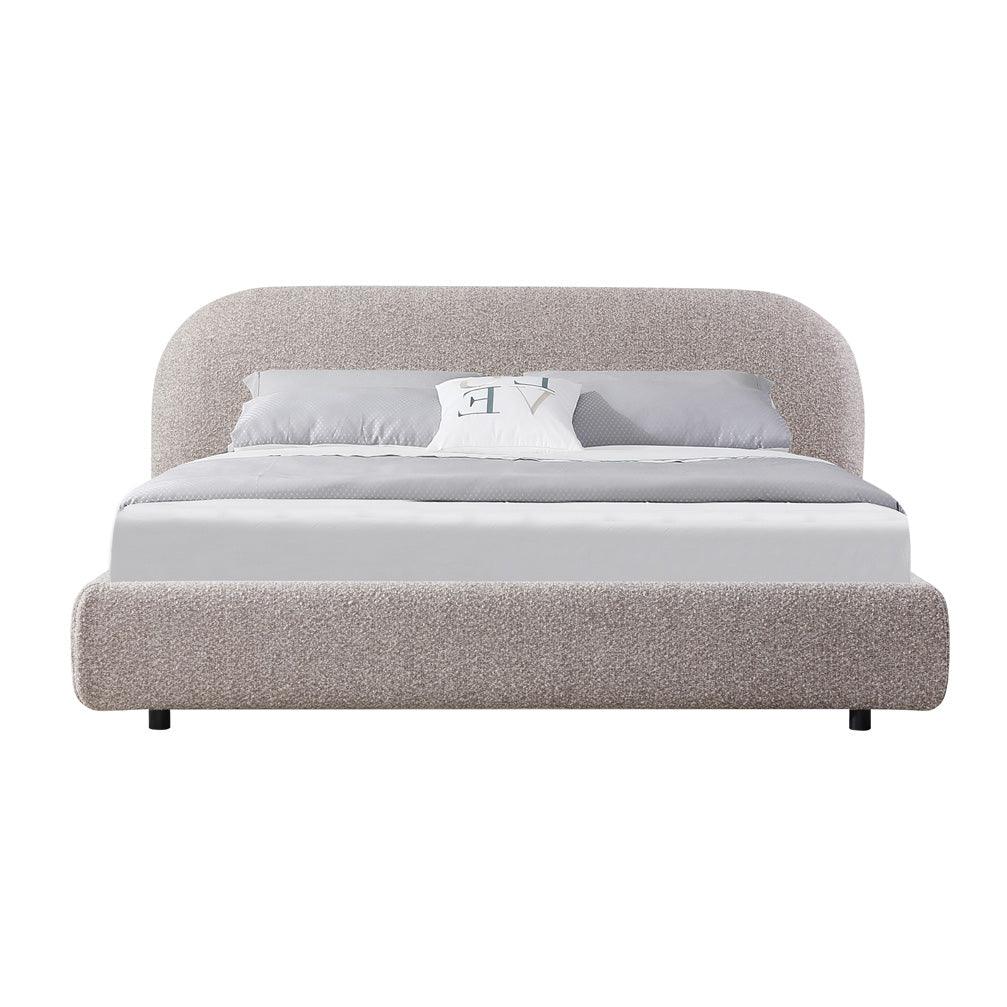 CBD8396-YO King Bed Frame - Olive Brown Boucle - Furniture Castle