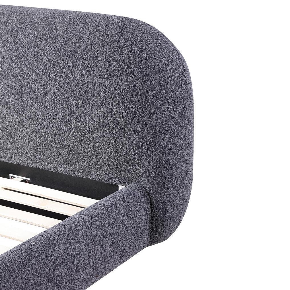 CBD8398-YO King Bed Frame - Charcoal Pepper Boucle - Furniture Castle