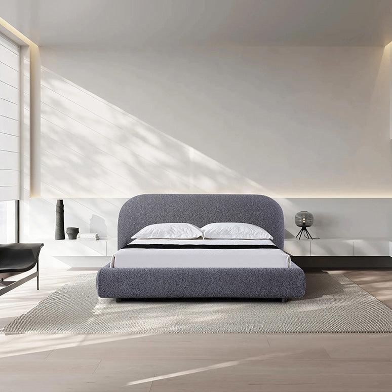 CBD8398-YO King Bed Frame - Charcoal Pepper Boucle - Furniture Castle