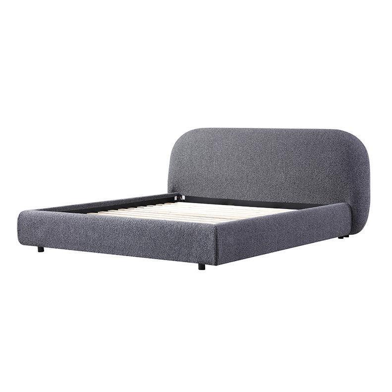 CBD8398-YO King Bed Frame - Charcoal Pepper Boucle - Furniture Castle