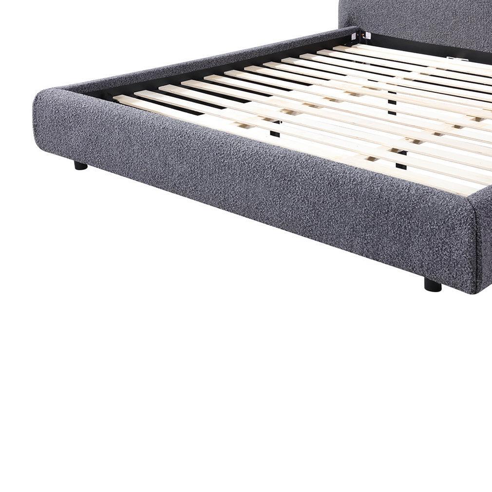 CBD8398-YO King Bed Frame - Charcoal Pepper Boucle - Furniture Castle