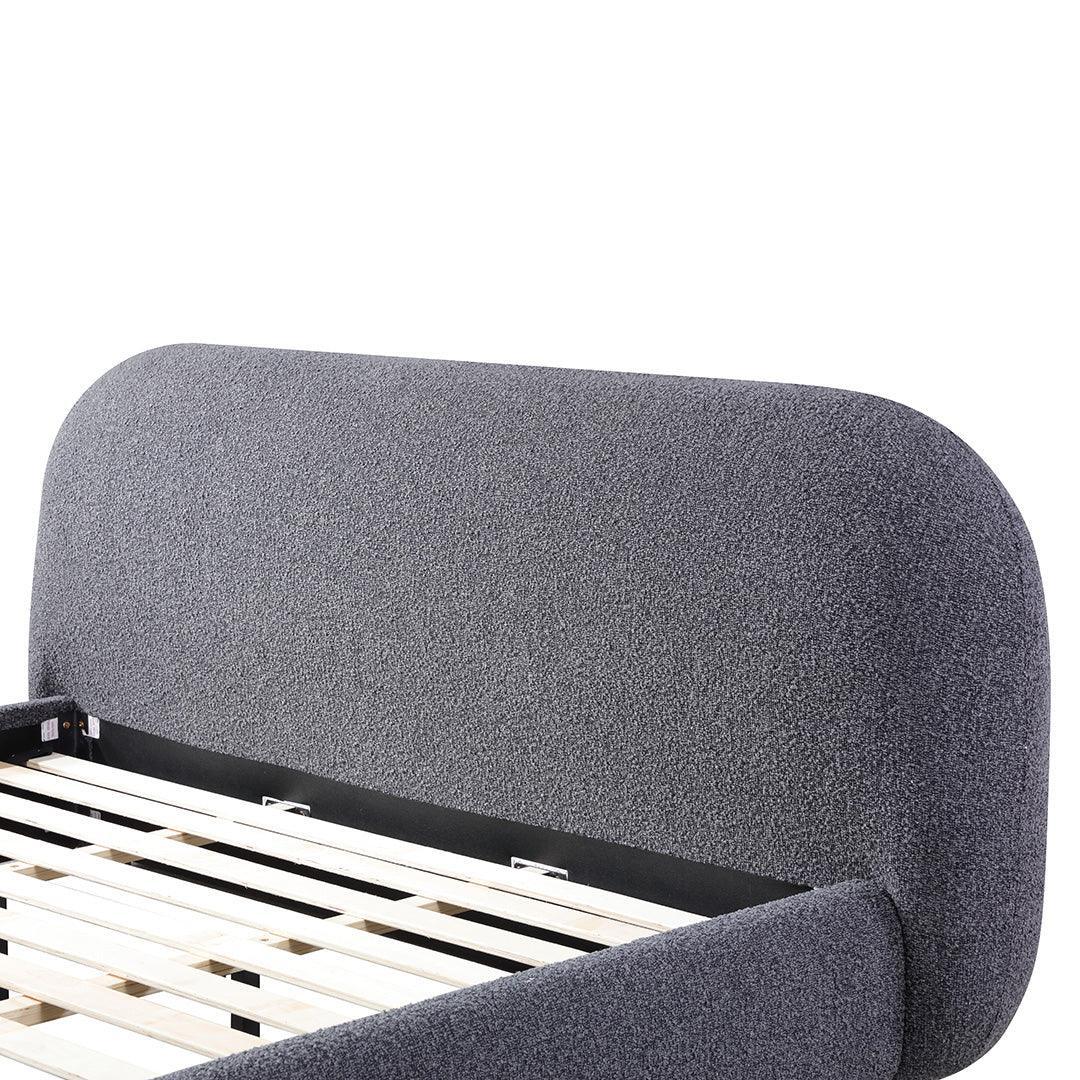CBD8398-YO King Bed Frame - Charcoal Pepper Boucle - Furniture Castle