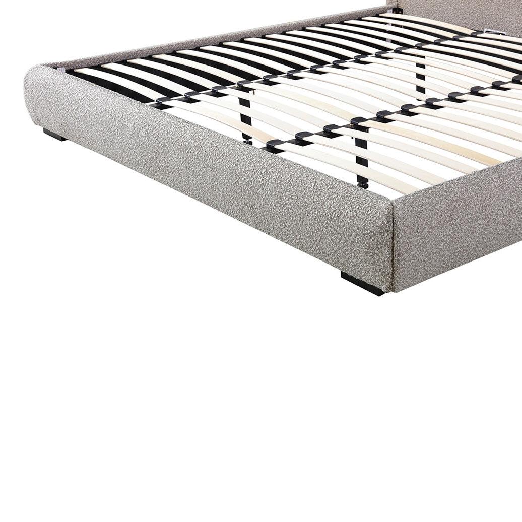 CBD8399-YO King Bed Frame - Olive Brown Boucle - Furniture Castle