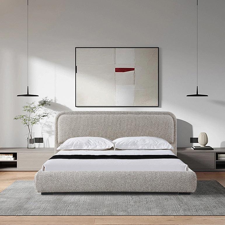 CBD8399-YO King Bed Frame - Olive Brown Boucle - Furniture Castle