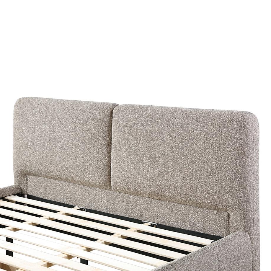 CBD8401-YO King Bed Frame - Olive Brown Boucle - Furniture Castle