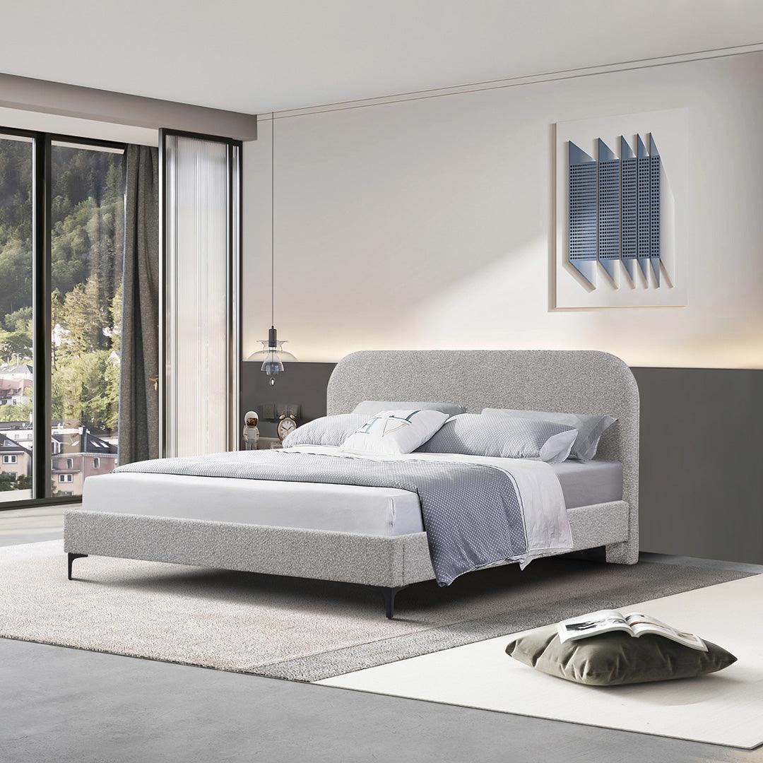 CBD8403-YO King Bed Frame - Olive Brown Boucle - Furniture Castle