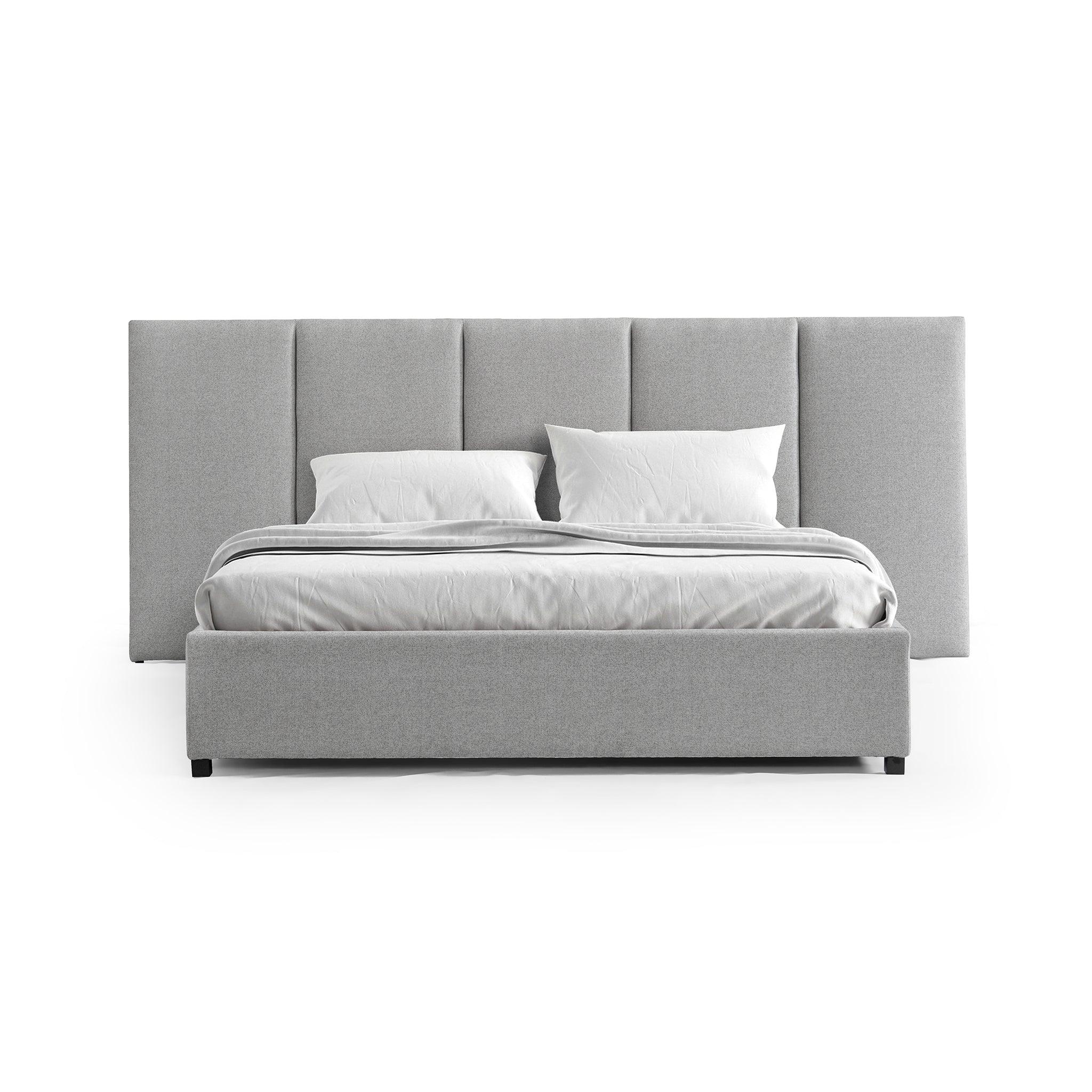 CBD8544-MI King Sized Bed Frame - Spec Grey with Storage - Furniture Castle