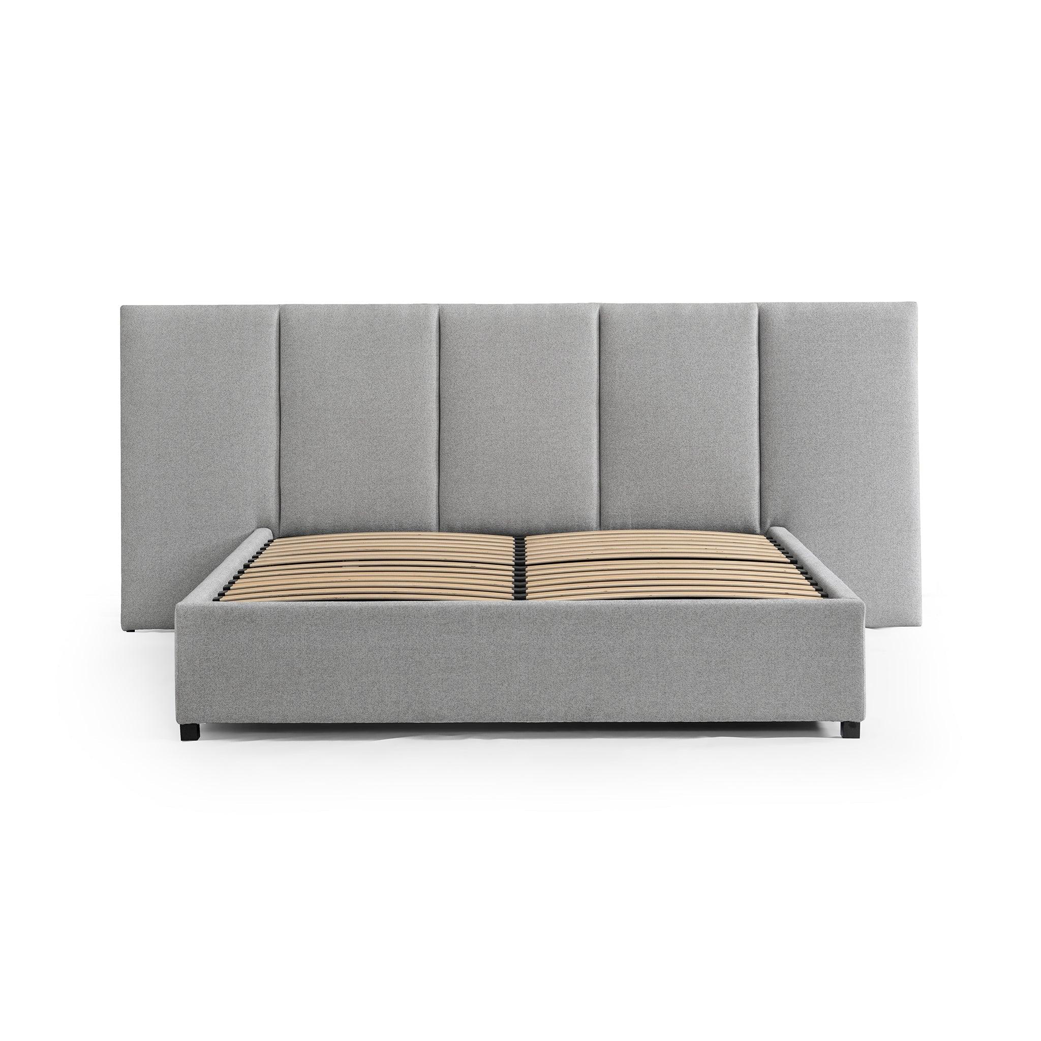 CBD8544-MI King Sized Bed Frame - Spec Grey with Storage - Furniture Castle