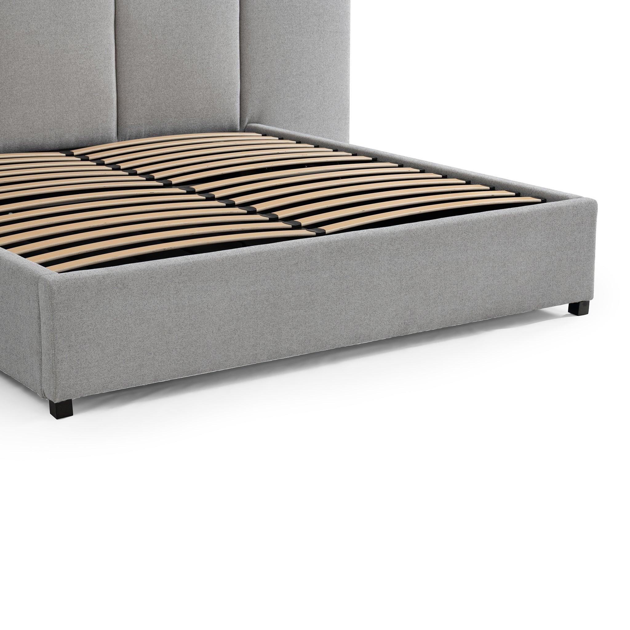 CBD8544-MI King Sized Bed Frame - Spec Grey with Storage - Furniture Castle