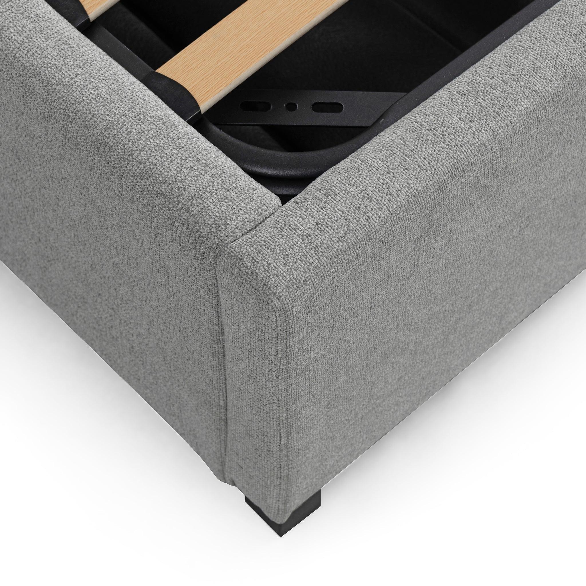 CBD8544-MI King Sized Bed Frame - Spec Grey with Storage - Furniture Castle