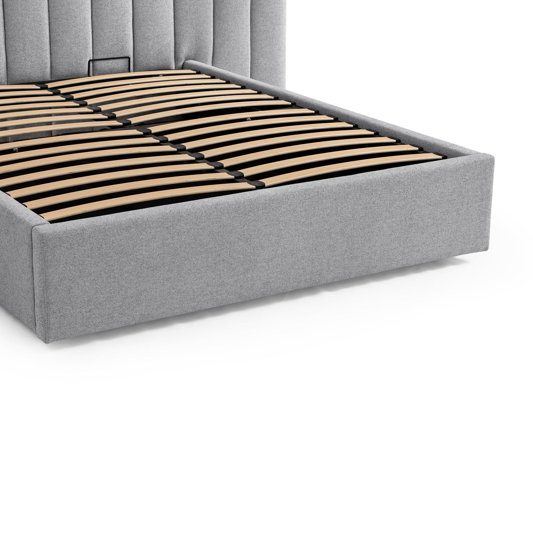 CBD8547-MI Wide Base King Bed Frame - Spec Grey with Storage - Furniture Castle