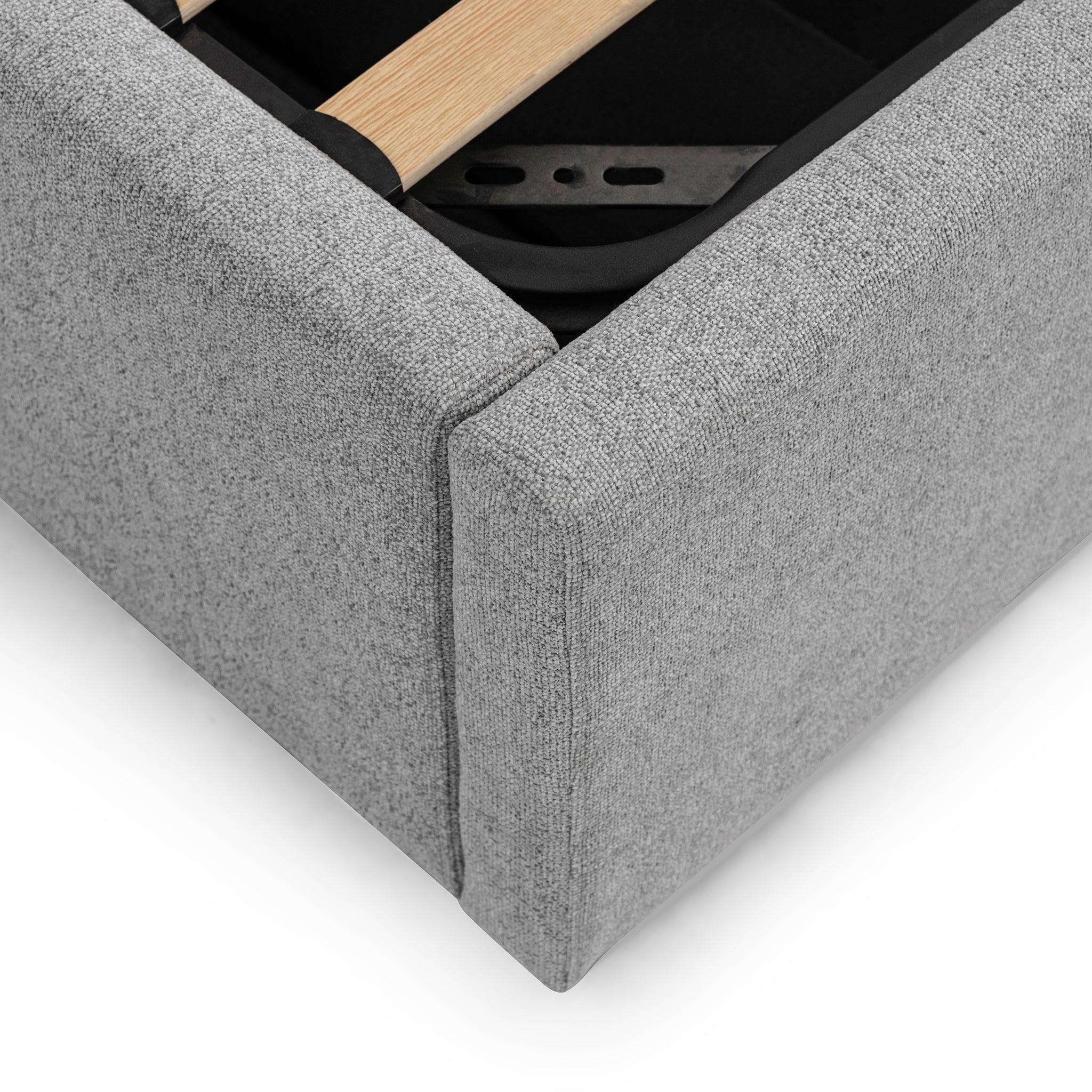 CBD8547-MI Wide Base King Bed Frame - Spec Grey with Storage - Furniture Castle
