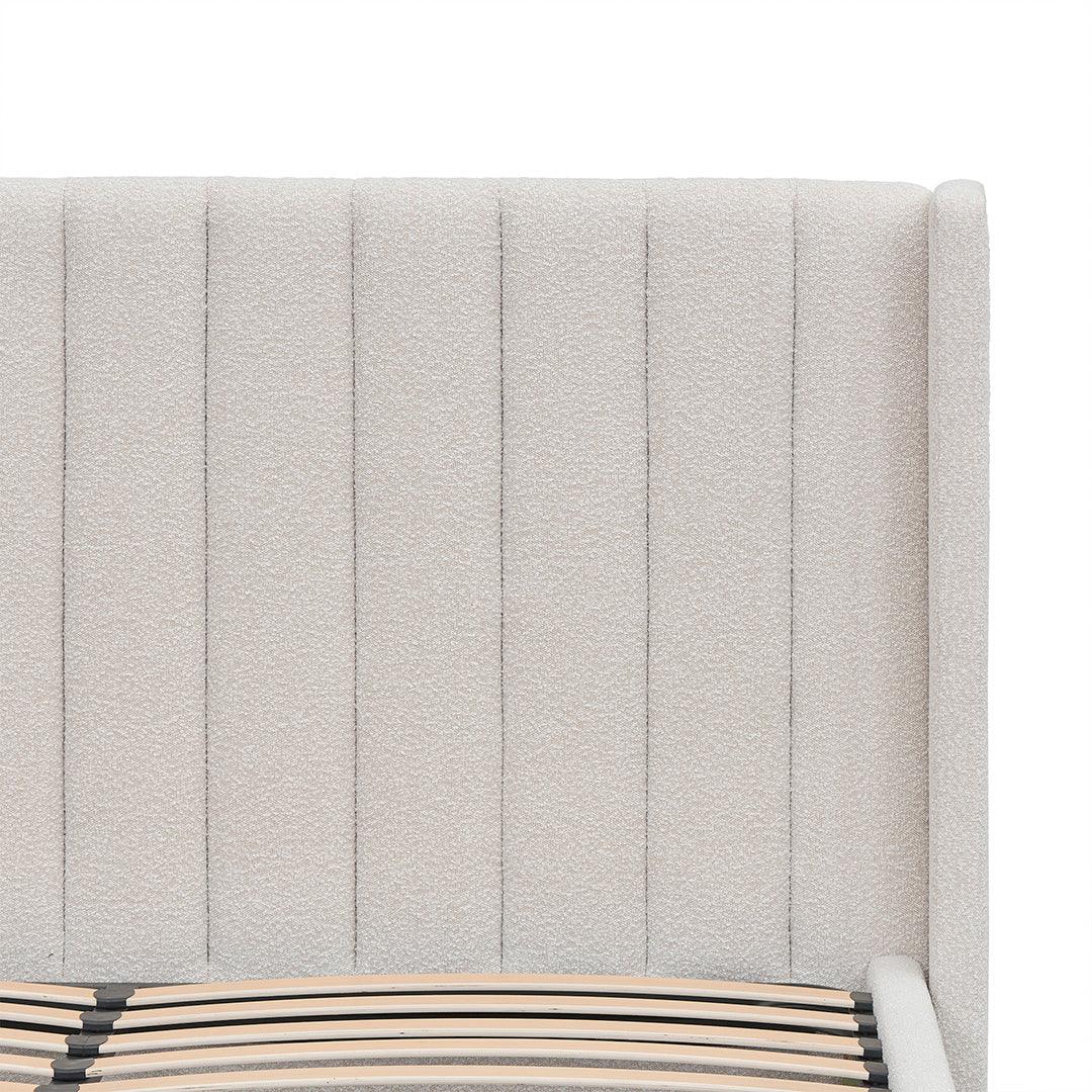 CBD8609-MI King Sized Bed Frame - Snow Boucle - Furniture Castle