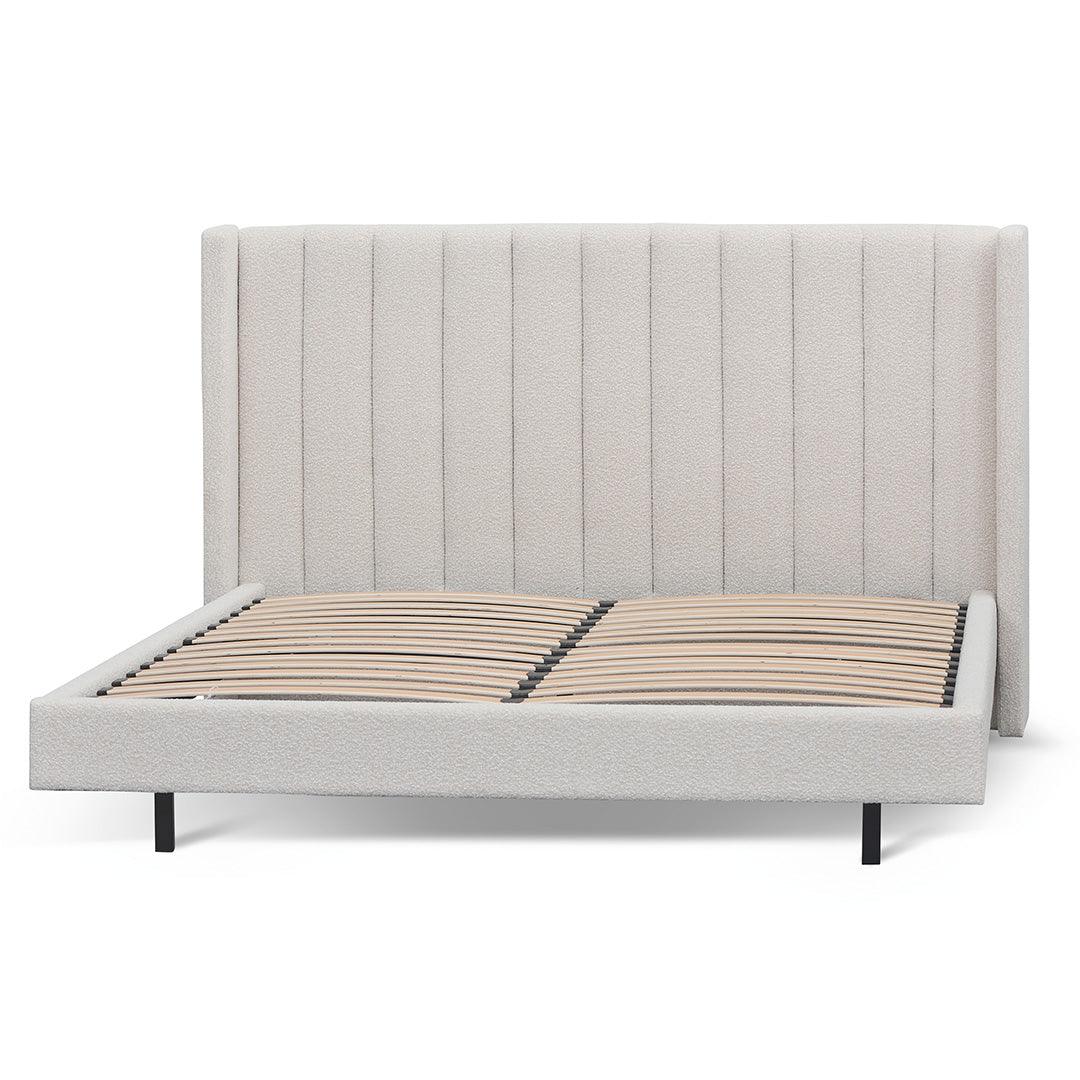 CBD8609-MI King Sized Bed Frame - Snow Boucle - Furniture Castle