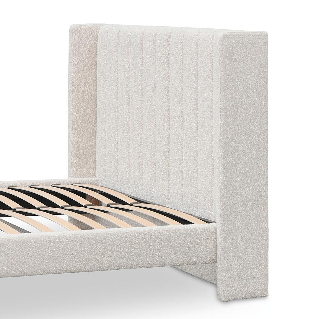 CBD8609-MI King Sized Bed Frame - Snow Boucle - Furniture Castle