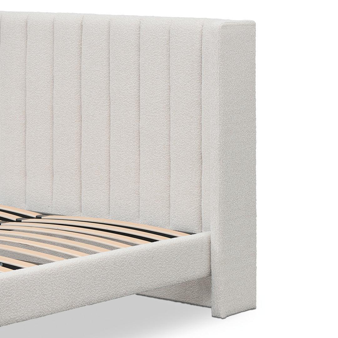 CBD8609-MI King Sized Bed Frame - Snow Boucle - Furniture Castle