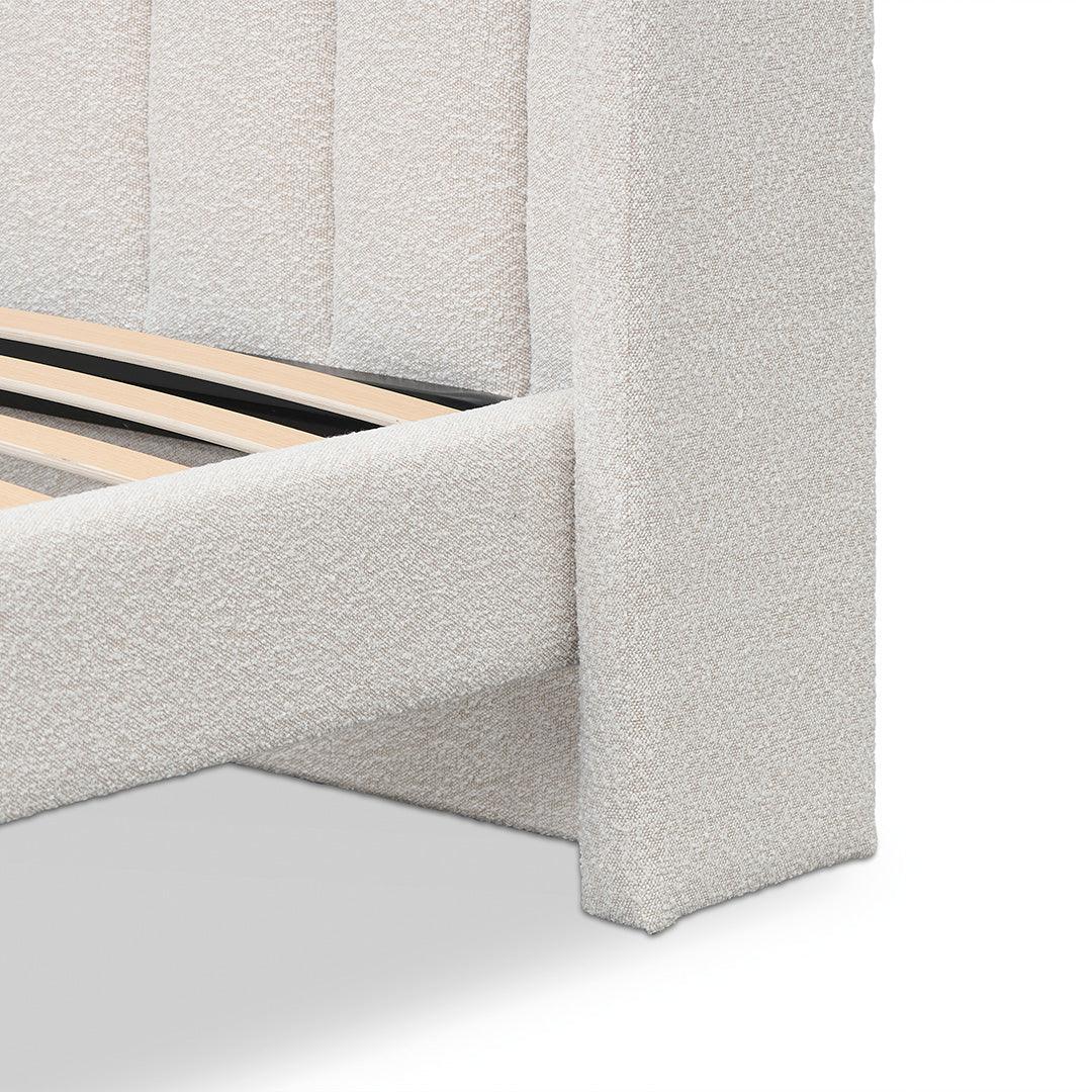 CBD8609-MI King Sized Bed Frame - Snow Boucle - Furniture Castle