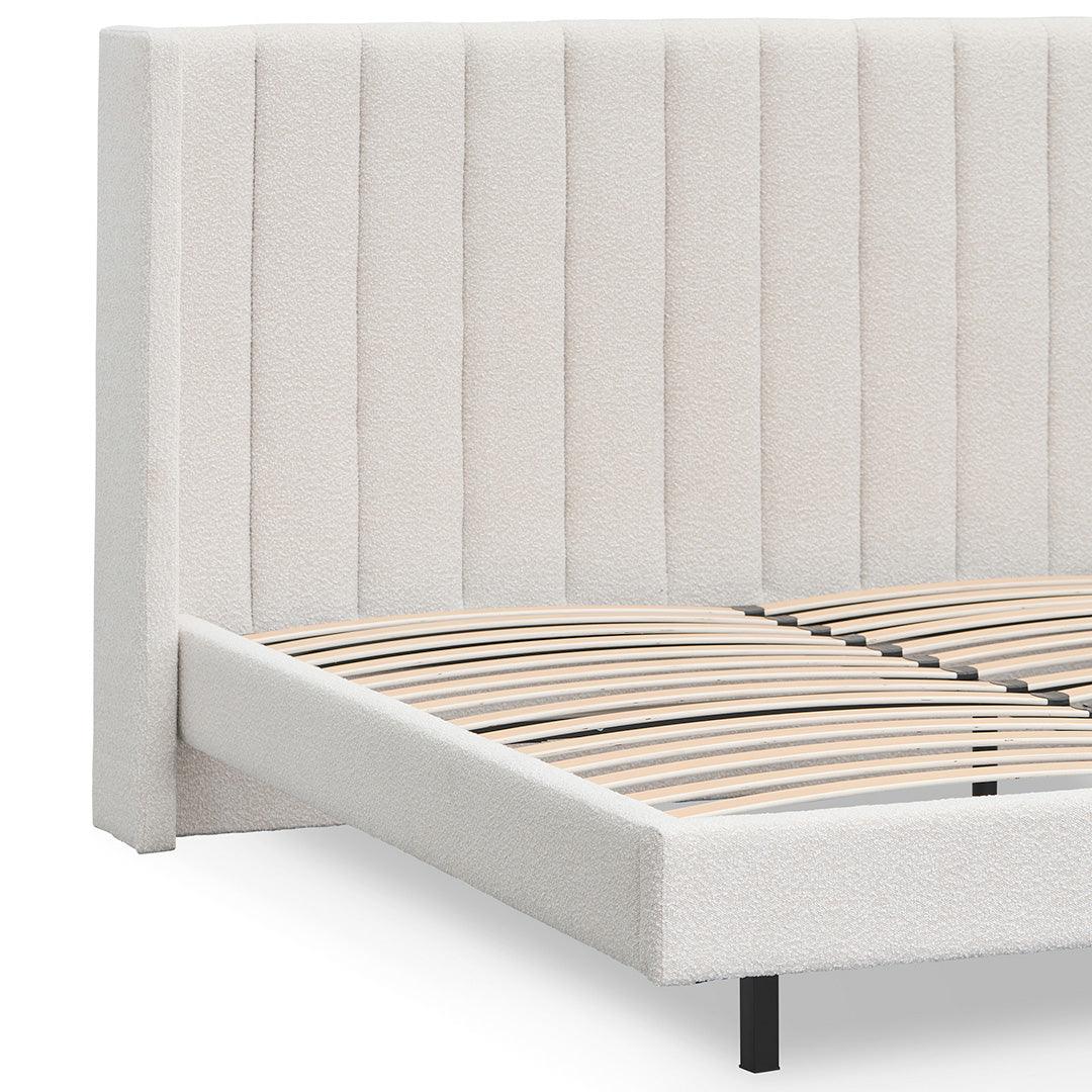 CBD8609-MI King Sized Bed Frame - Snow Boucle - Furniture Castle