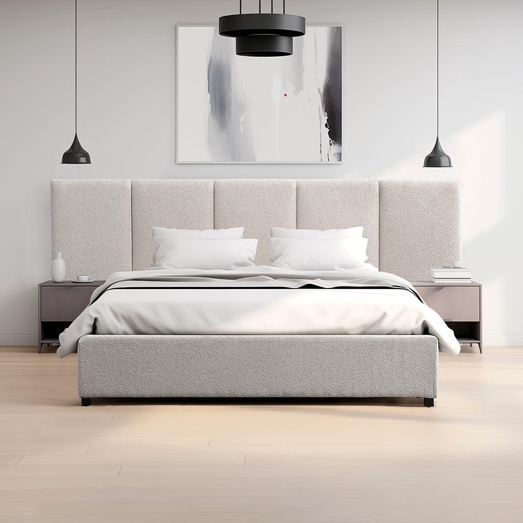 CBD8757-MI King Bed Frame - Clay Grey with Storage - Furniture Castle