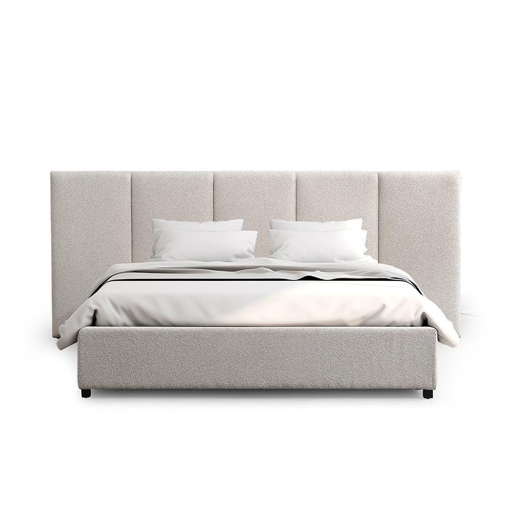 CBD8758-MI Queen Bed Frame - Clay Grey with Storage - Furniture Castle