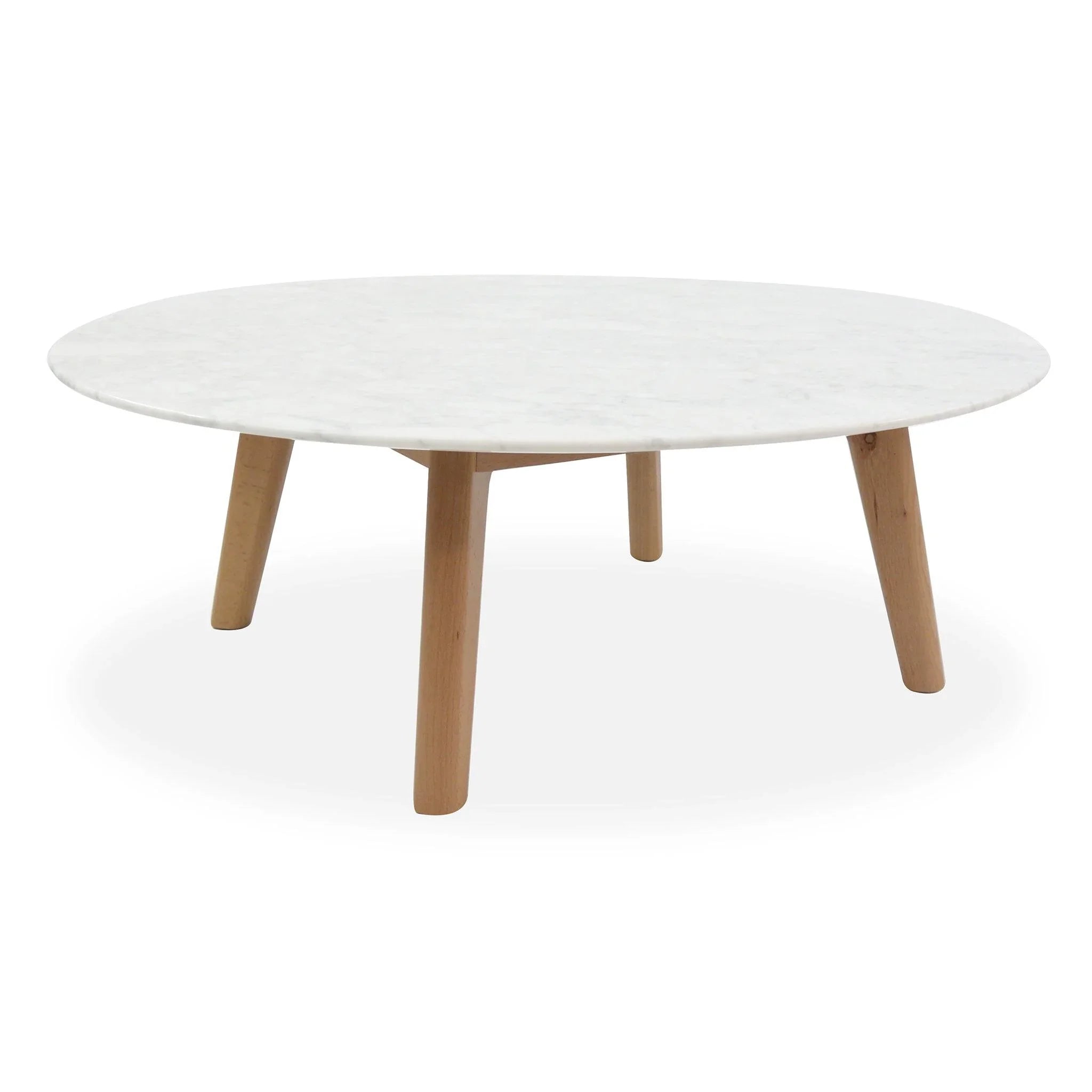 CCF1037 100cm Marble Round Coffee Table - Natural - Furniture Castle