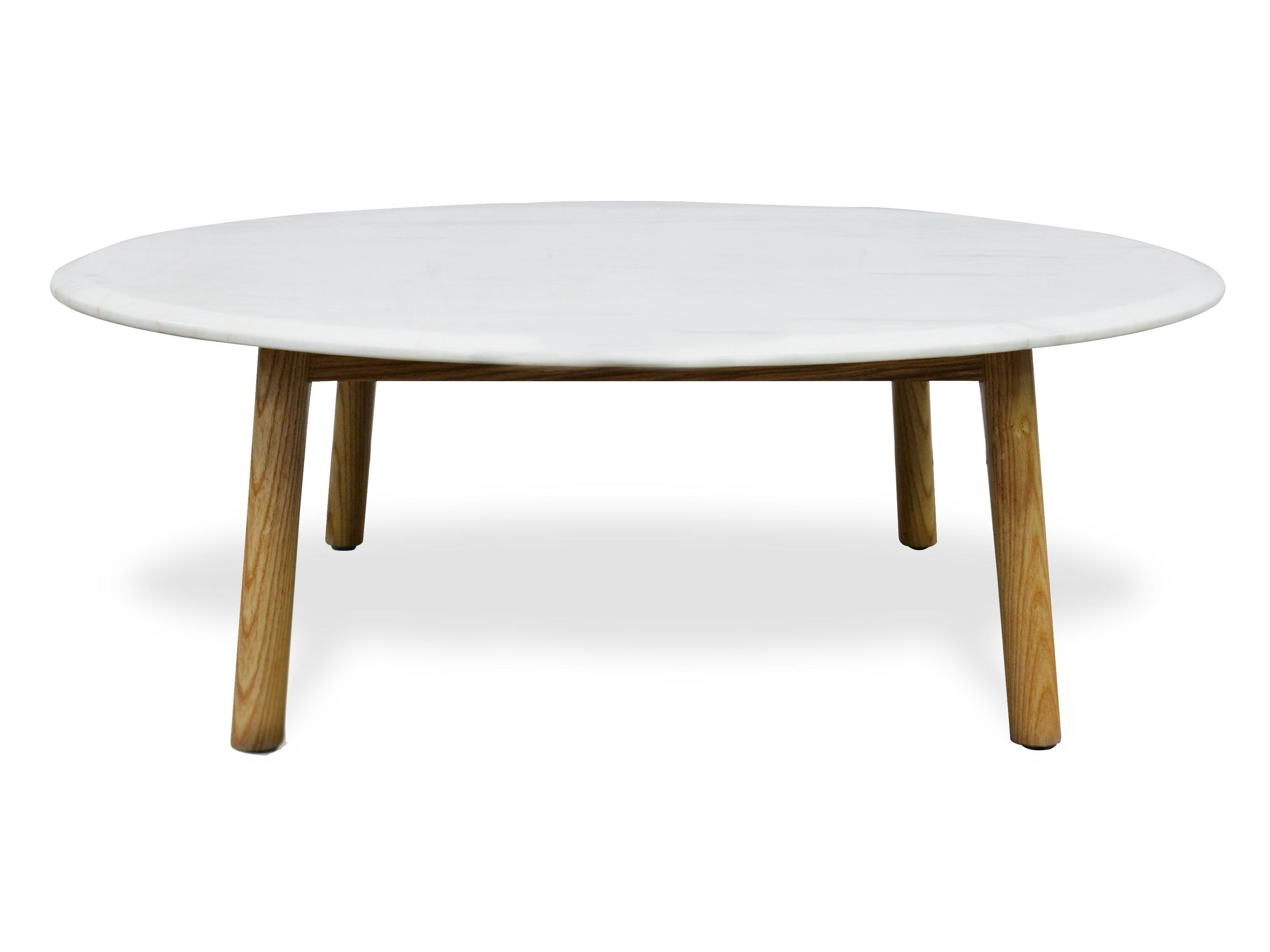 CCF1037 100cm Marble Round Coffee Table - Natural - Furniture Castle